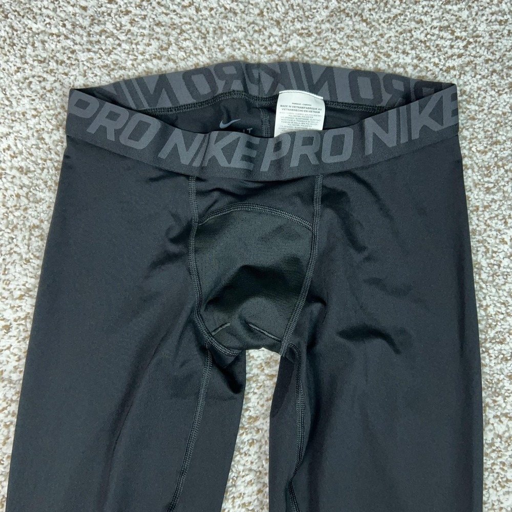 Nike Pro Pants Mens Medium Black Dri FIT Compression Leggings Running Gym Sport - Picture 2 of 9